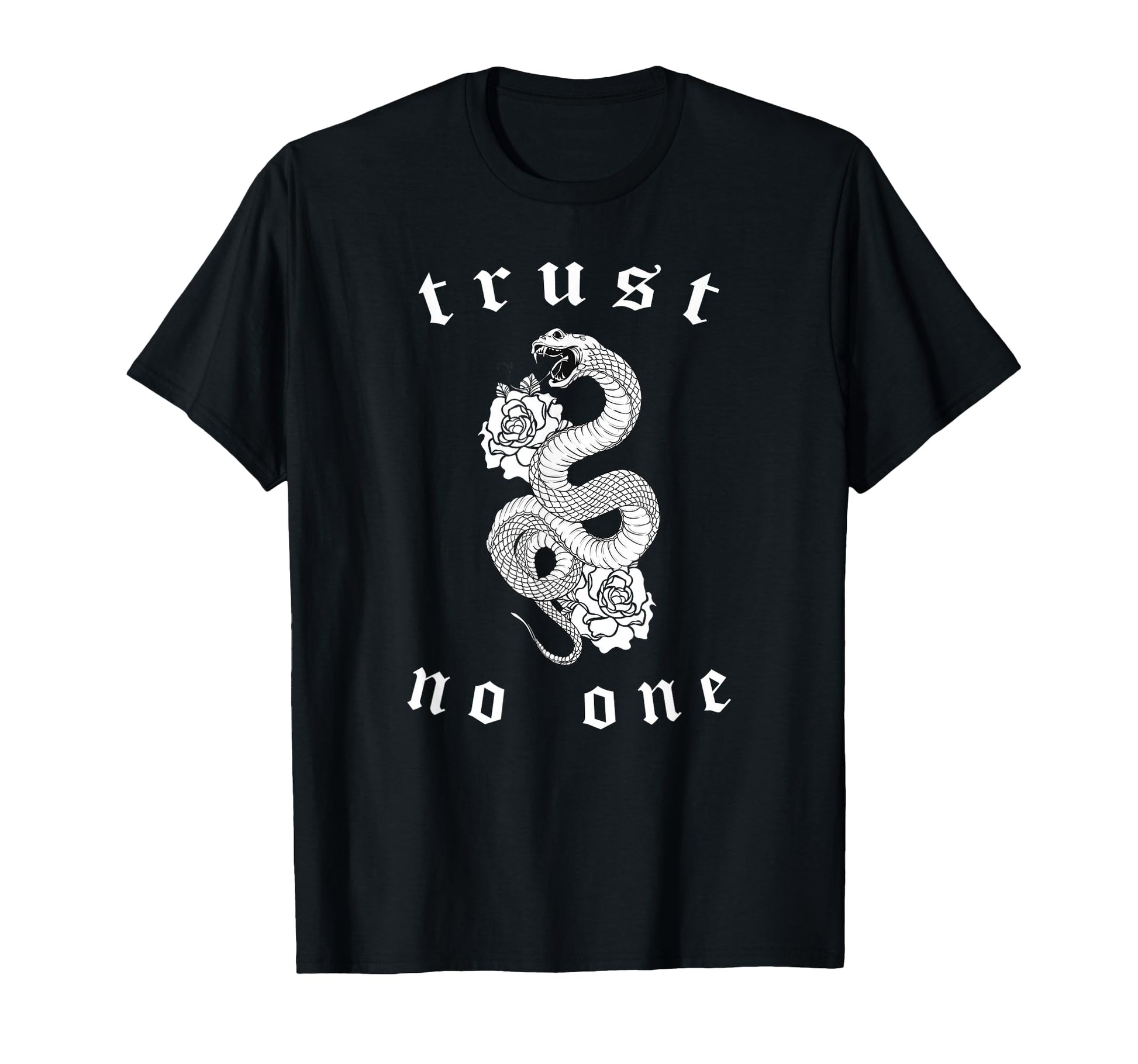 Trust No One Snake Aesthetic Edgy T-Shirt - Minimalist Print Men Women - T-Shirt, Sweatshirt, Hoodie