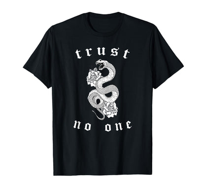 Trust No One Snake Aesthetic Edgy T-Shirt - Minimalist Print Men Women - T-Shirt, Sweatshirt, Hoodie