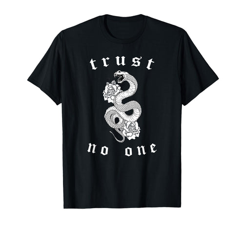 Trust No One Snake Aesthetic Edgy T-Shirt - Minimalist Print Men Women - T-Shirt, Sweatshirt, Hoodie