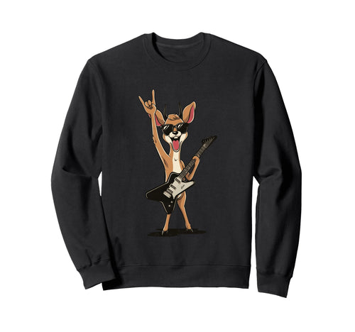 Rock Deer Funny Animal Musician Sweatshirt - Casual Everyday Wear Unisex - T-Shirt, Sweatshirt, Hoodie