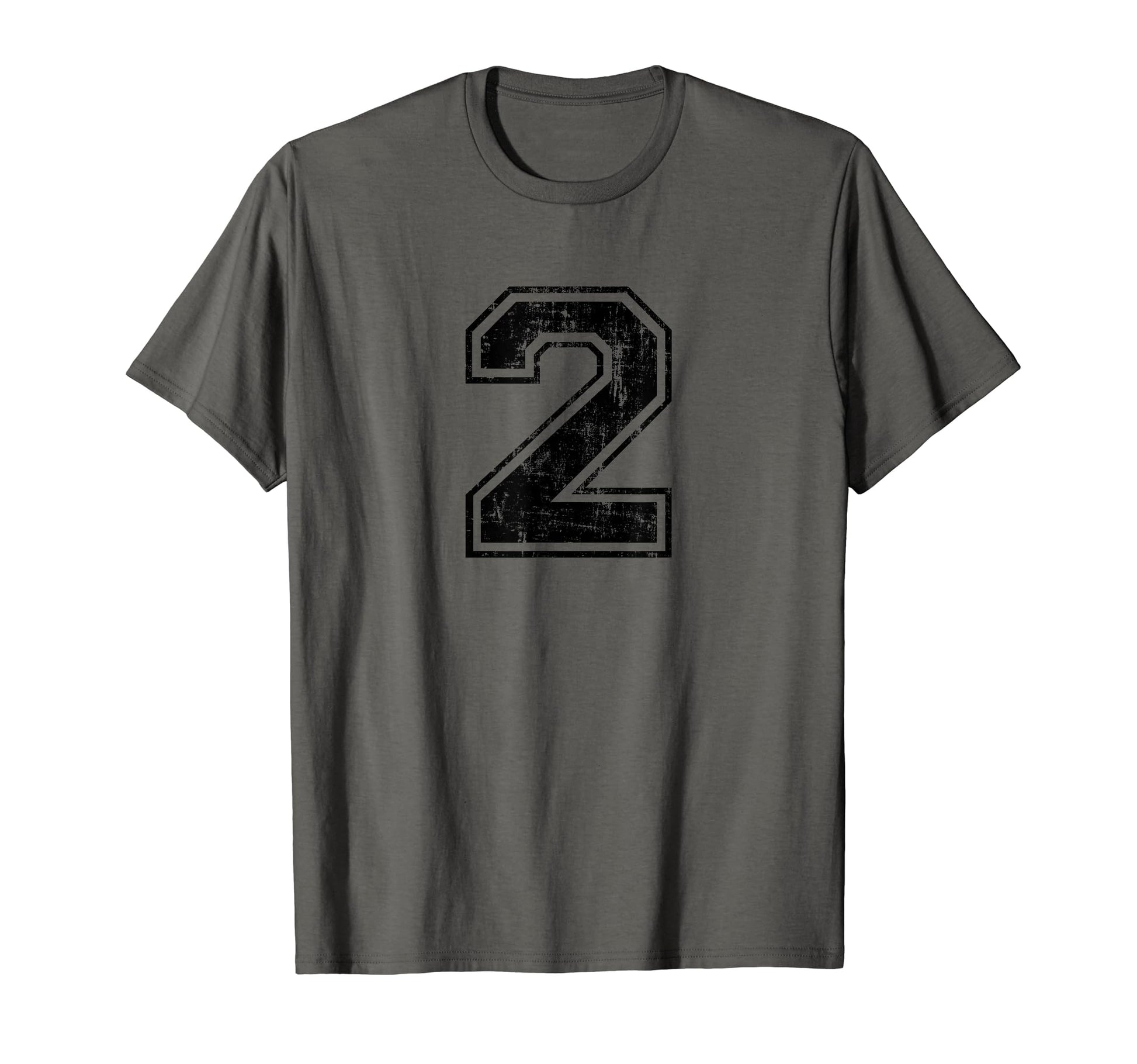 Number 2 Two Varsity Distressed T-Shirt - Casual Everyday Wear Unisex - T-Shirt, Sweatshirt, Hoodie