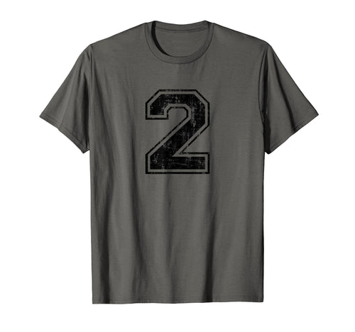Number 2 Two Varsity Distressed T-Shirt - Casual Everyday Wear Unisex - T-Shirt, Sweatshirt, Hoodie
