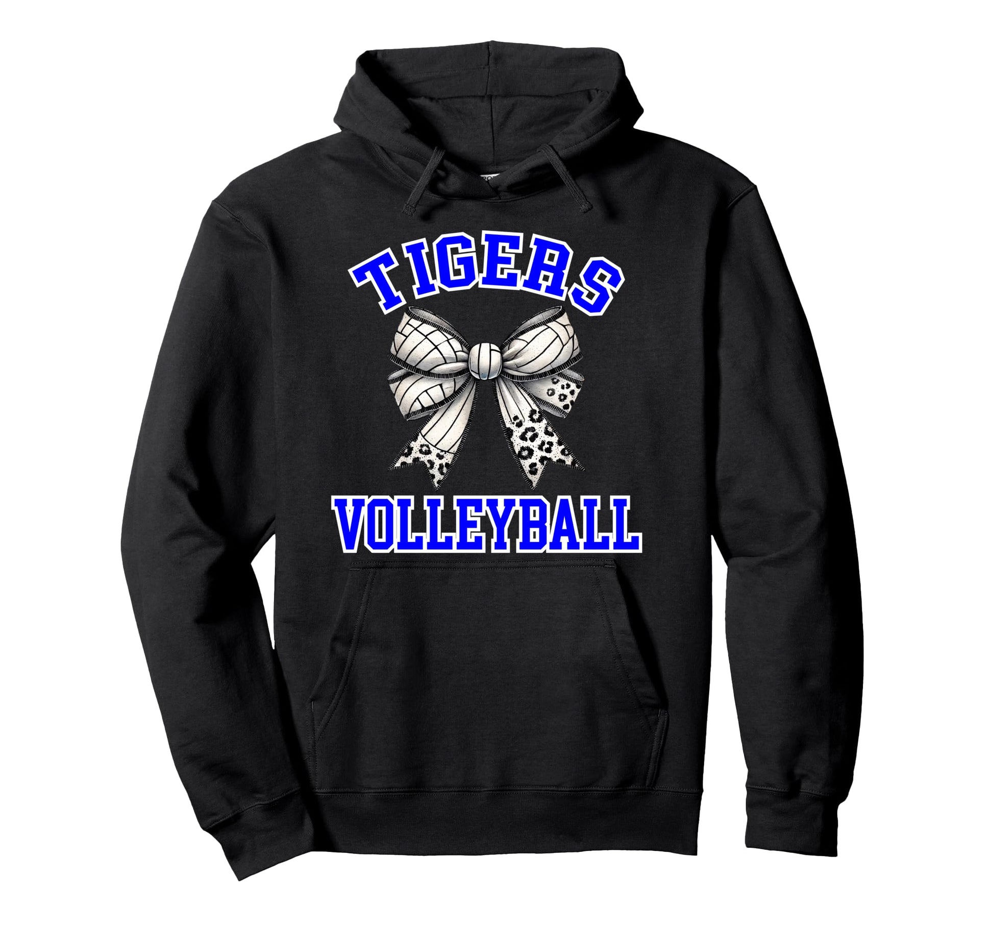 Blue Tigers Volleyball Coquette Bow Game Hoodie - Trendy Graphic Men Women - T-Shirt, Sweatshirt, Hoodie