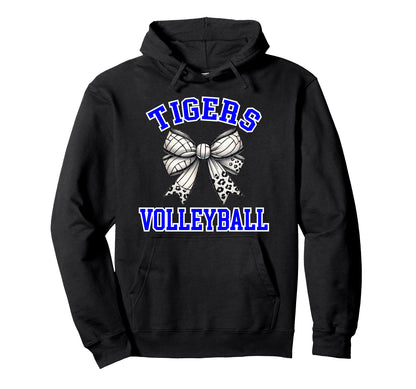 Blue Tigers Volleyball Coquette Bow Game Hoodie - Trendy Graphic Men Women - T-Shirt, Sweatshirt, Hoodie
