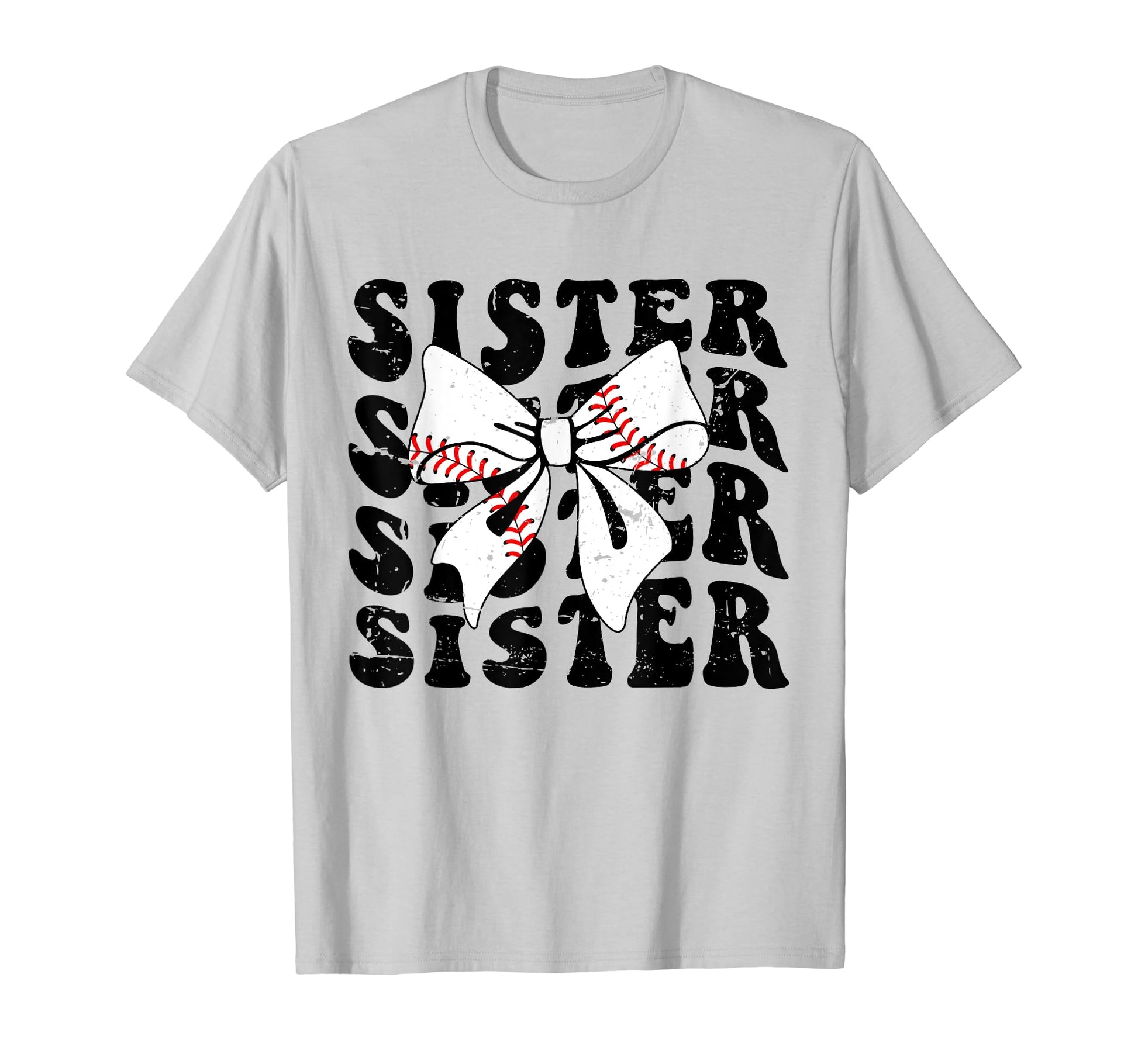 Coquette Groovy Baseball Sister Bow T-Shirt - Novelty Apparel Unisex - T-Shirt, Sweatshirt, Hoodie