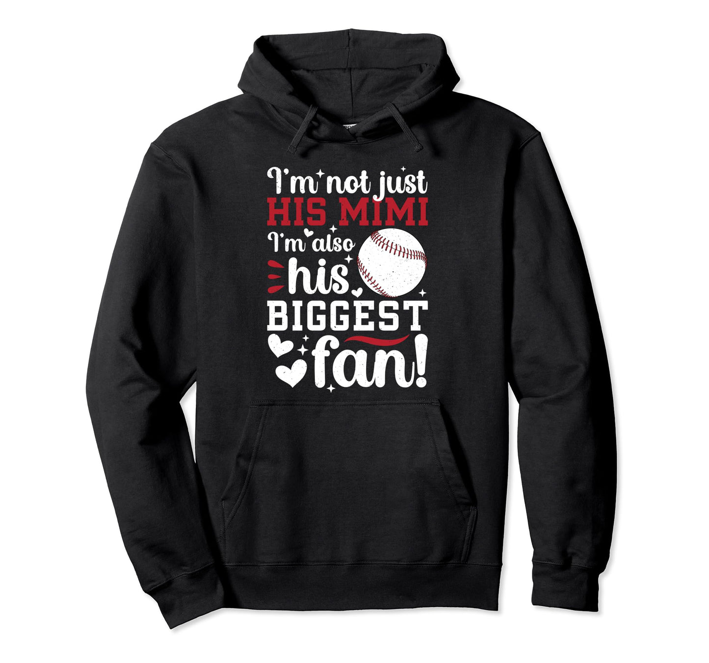 His Biggest Fan Baseball Mimi Baseball Hoodie - Unique Graphic Men Women - T-Shirt, Sweatshirt, Hoodie