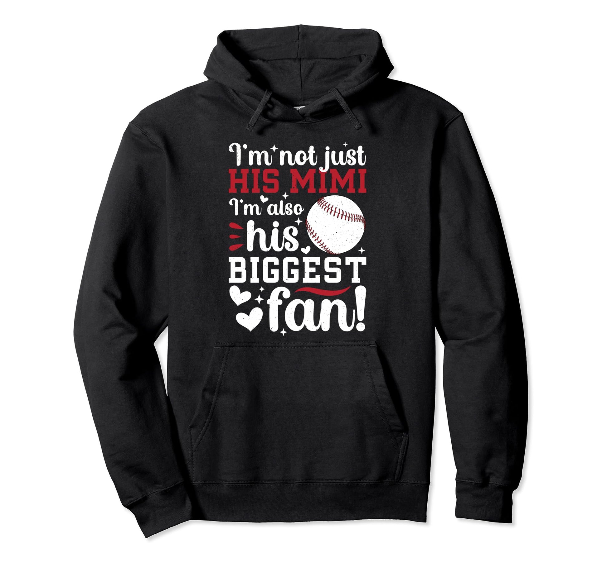 His Biggest Fan Baseball Mimi Baseball Hoodie - Unique Graphic Men Women - T-Shirt, Sweatshirt, Hoodie