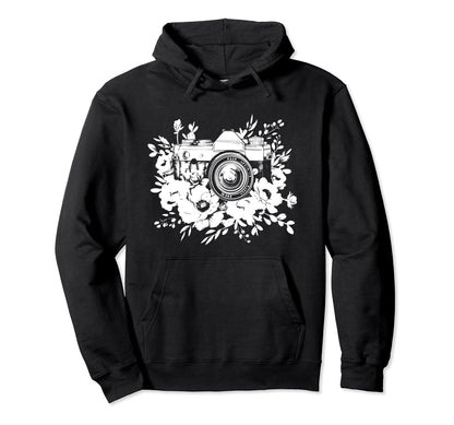 Photographer Camera Flowers Photography Hoodie - Trendy Graphic Unisex - T-Shirt, Sweatshirt, Hoodie
