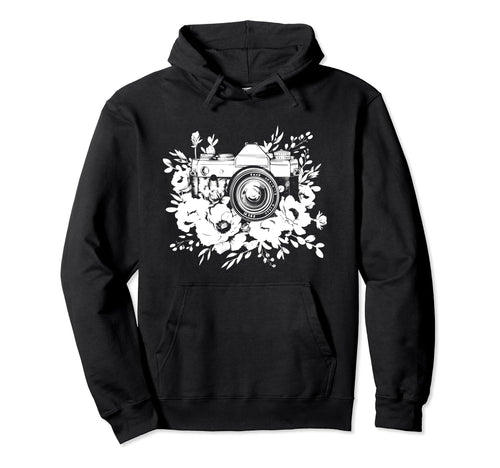 Photographer Camera Flowers Photography Hoodie - Trendy Graphic Unisex - T-Shirt, Sweatshirt, Hoodie