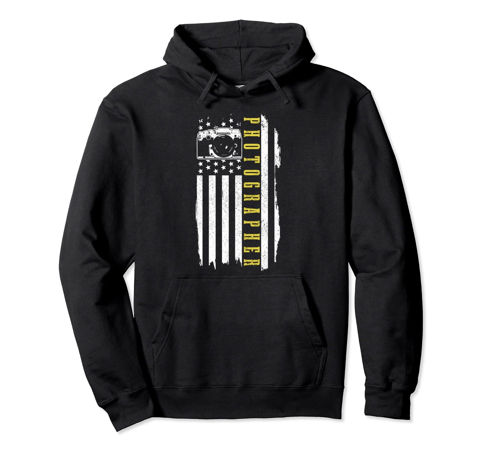 Patriotic Photographer Us Flag Camera Hoodie - Custom Art Print Unisex - T-Shirt, Sweatshirt, Hoodie