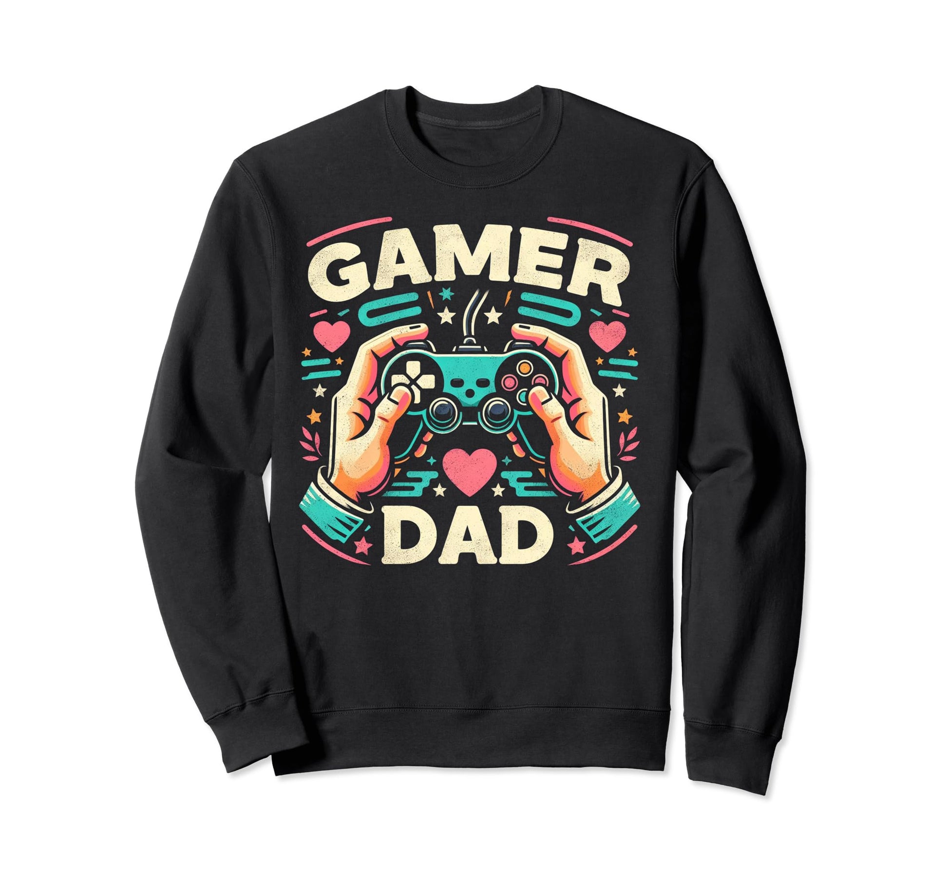 Gamer Dad Game Controller Gaming Video Sweatshirt - Graphic Print Unisex - T-Shirt, Sweatshirt, Hoodie