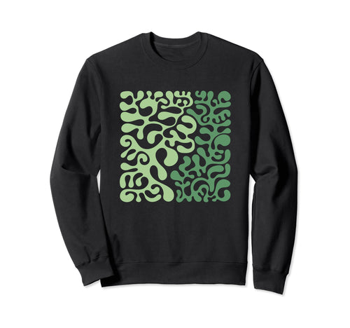 Neutral Green Abstract Wavy Art Sweatshirt - Graphic Print for Adults - T-Shirt, Sweatshirt, Hoodie