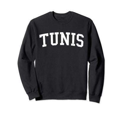 Tunis Tunisia Distressed White Sweatshirt - Unique Graphic Men Women - T-Shirt, Sweatshirt, Hoodie