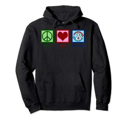 Peace Love Economics Hoodie - Unique Graphic for Adults - T-Shirt, Sweatshirt, Hoodie