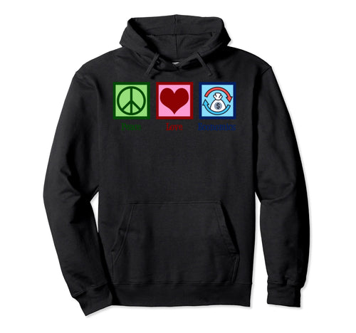 Peace Love Economics Hoodie - Unique Graphic for Adults - T-Shirt, Sweatshirt, Hoodie