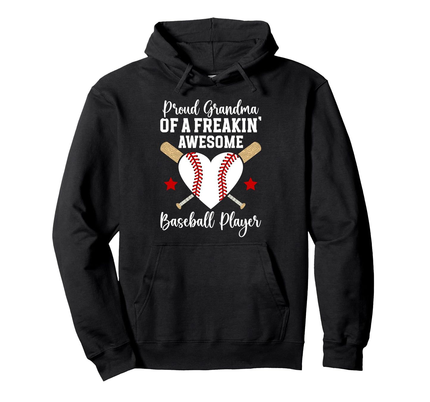 Proud Grandma Baseball Player Grandma Hoodie - Graphic Print Unisex - T-Shirt, Sweatshirt, Hoodie