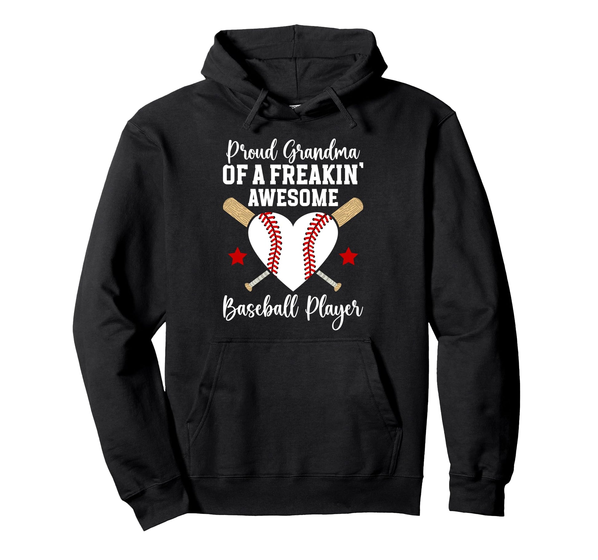 Proud Grandma Baseball Player Grandma Hoodie - Graphic Print Unisex - T-Shirt, Sweatshirt, Hoodie