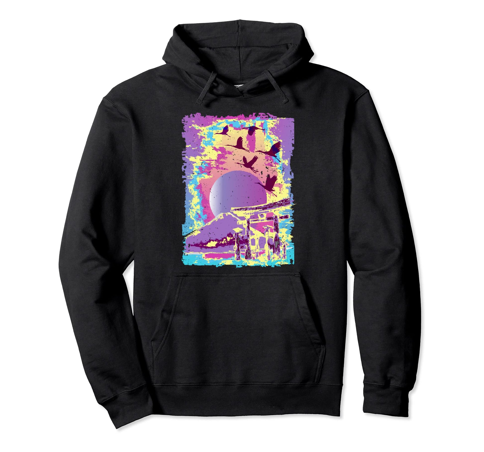 Japanese Landscapes Art Vaporwave Hoodie - Minimalist Print Men Women - T-Shirt, Sweatshirt, Hoodie