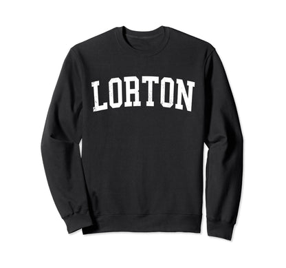 Lorton Va Distressed White Varsity Sweatshirt - Unique Graphic for Adults - T-Shirt, Sweatshirt, Hoodie
