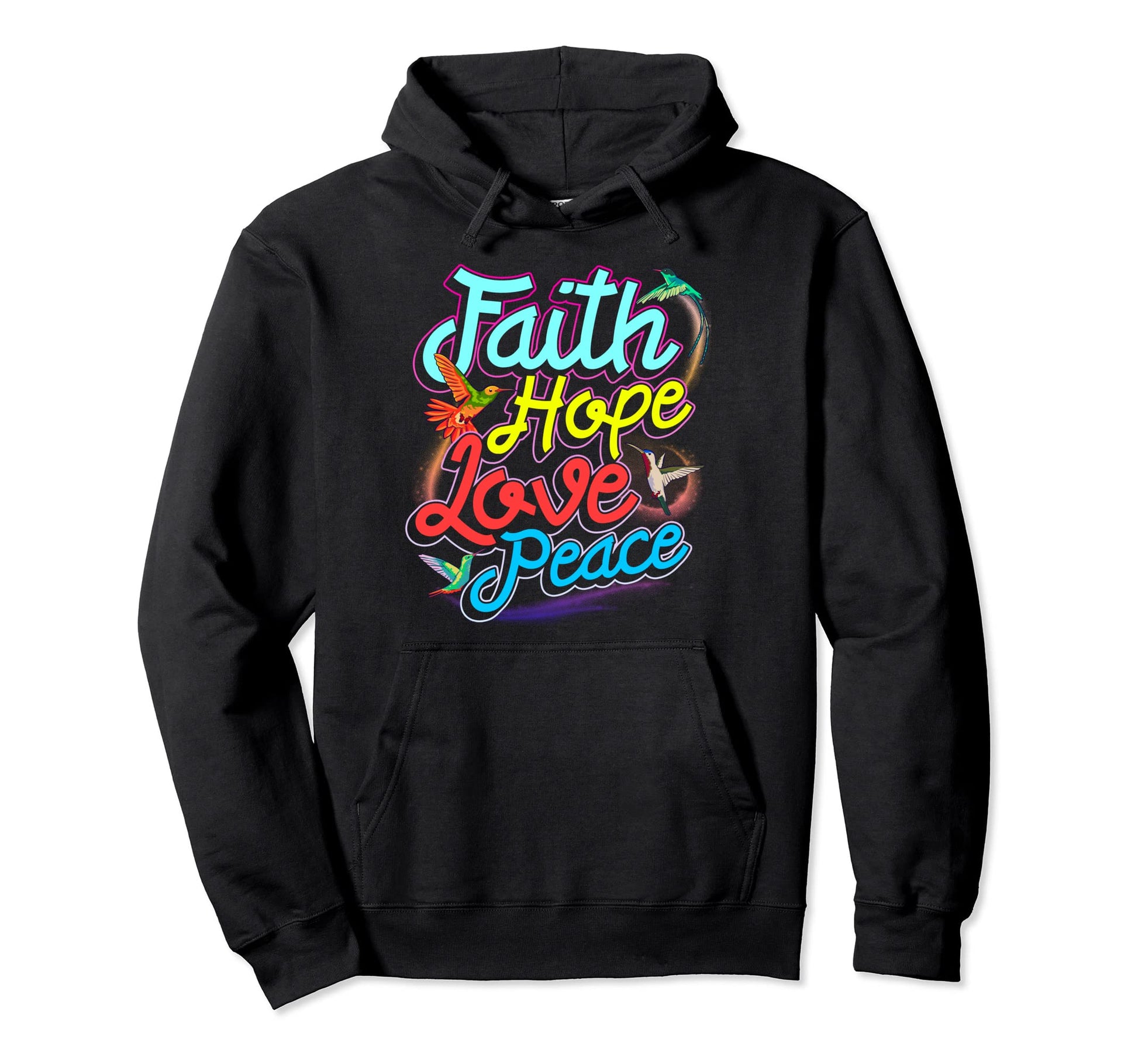 Hummingbird Birds Faith Hope Love Peace Hoodie - Aesthetic Graphic Unisex - T-Shirt, Sweatshirt, Hoodie