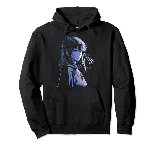 Sad Anime Aesthetic Japanese Vaporwave Hoodie - Custom Art Print Men Women - T-Shirt, Sweatshirt, Hoodie