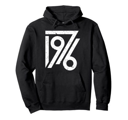 1976 Birthday Grunge Alternative Hoodie - Fun Novelty Design for Adults - T-Shirt, Sweatshirt, Hoodie