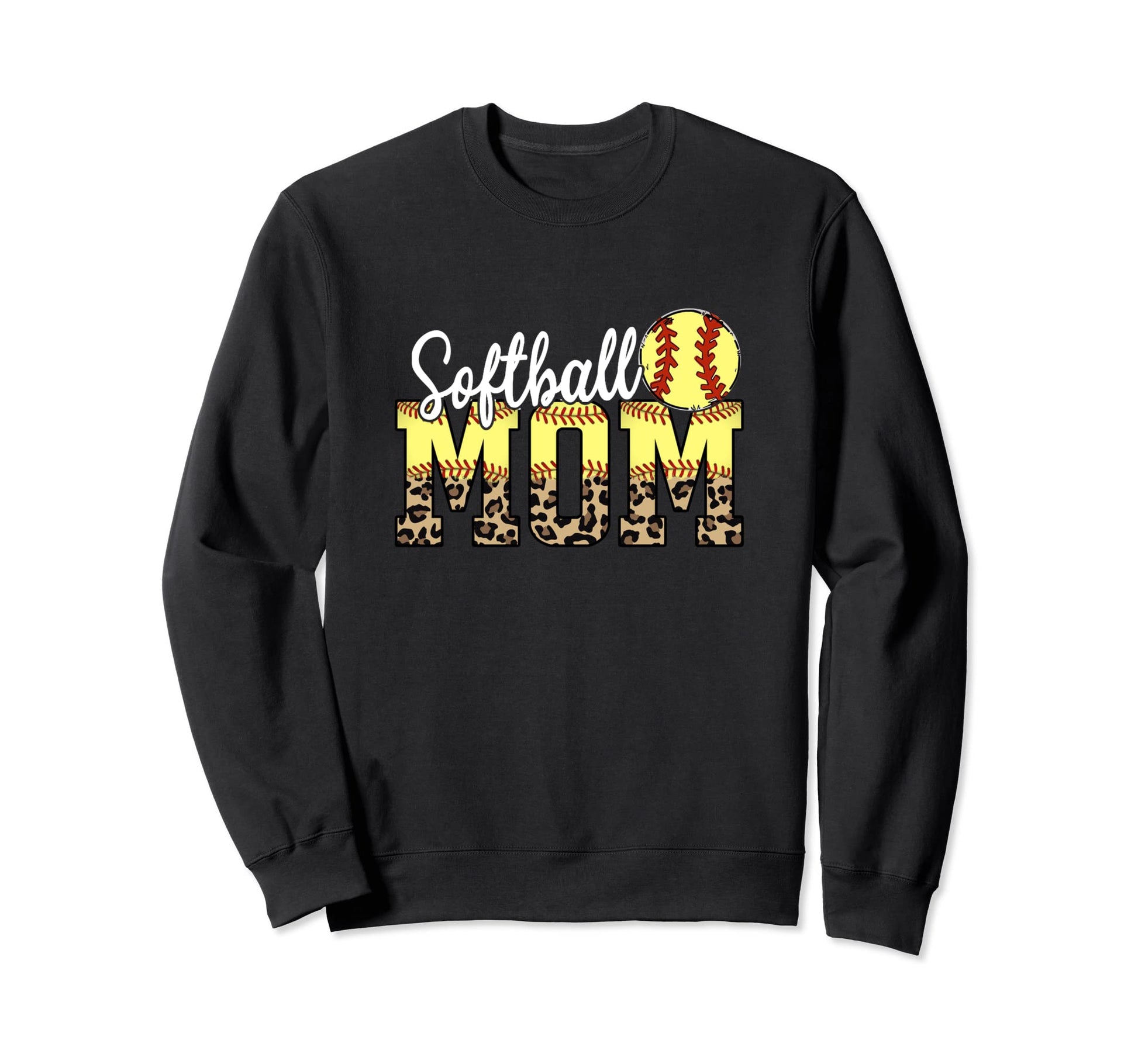 Leopard Softball Mom Game Vibes Sweatshirt - Unique Graphic Men Women - T-Shirt, Sweatshirt, Hoodie