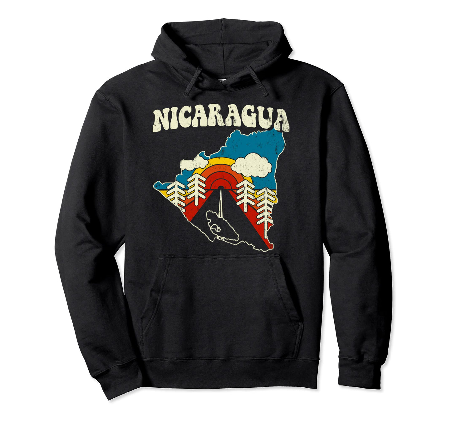 Nicaragua Nicaraguan Country Rainbow Hoodie - Novelty Apparel Men Women - T-Shirt, Sweatshirt, Hoodie