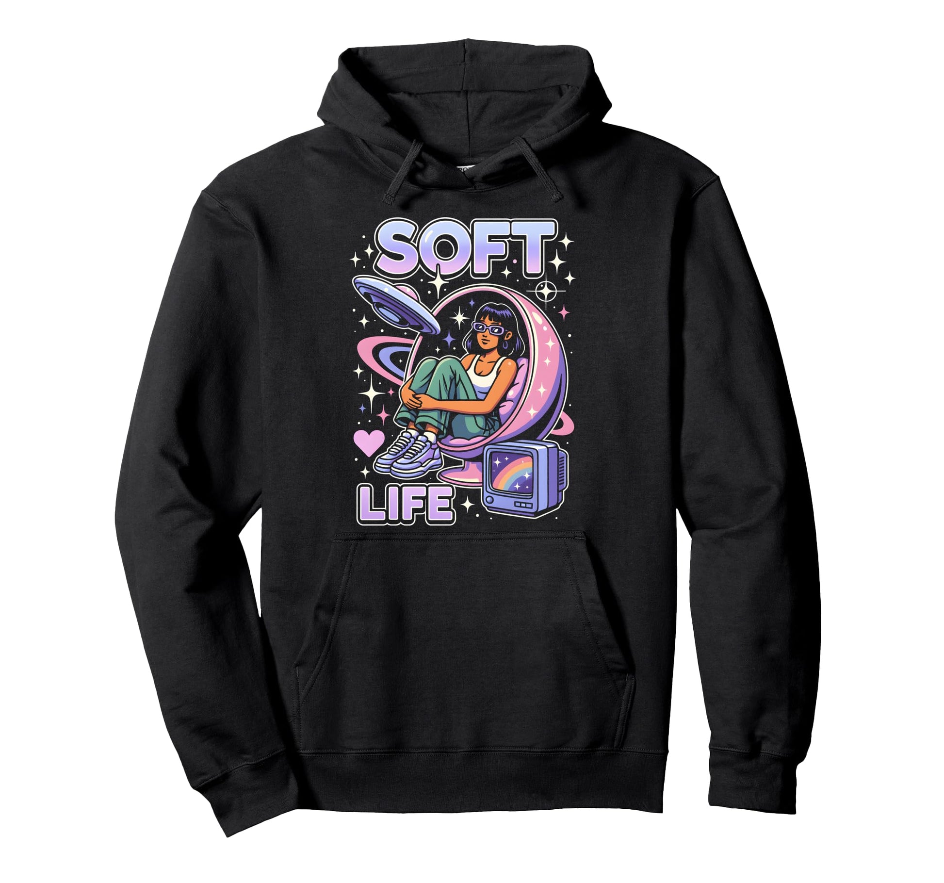 Soft Life Aesthetic Y2K Pastel Vaporwave Hoodie - Novelty Apparel Unisex - T-Shirt, Sweatshirt, Hoodie