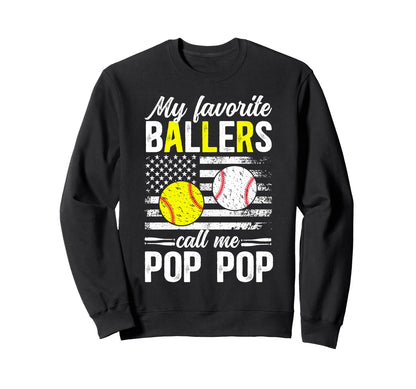 Favorite Ballers Call Me Baseball Sweatshirt - Trendy Graphic Unisex - T-Shirt, Sweatshirt, Hoodie