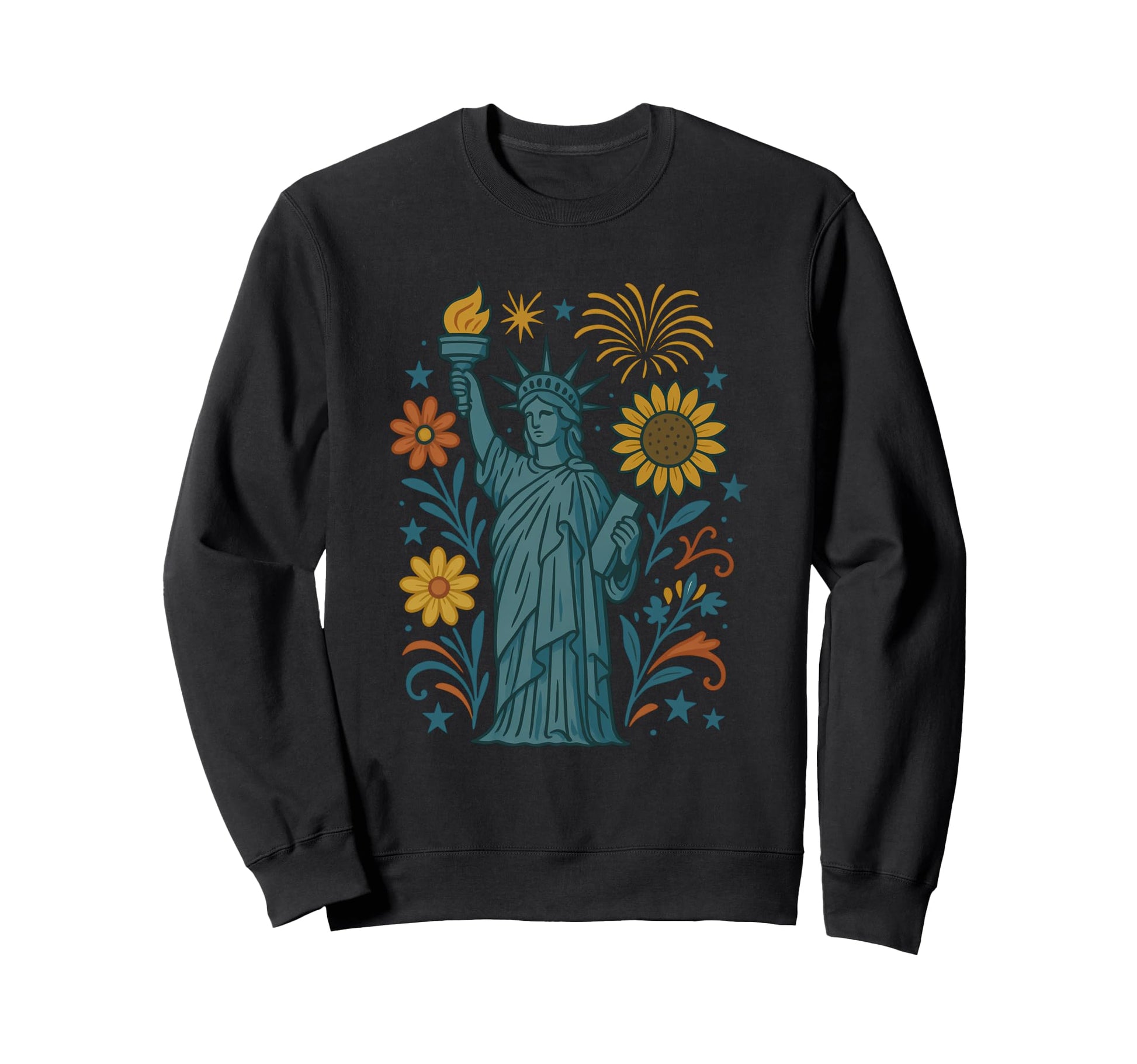 America Patriotic Usa Boho Sweatshirt - Aesthetic Graphic for Adults - T-Shirt, Sweatshirt, Hoodie