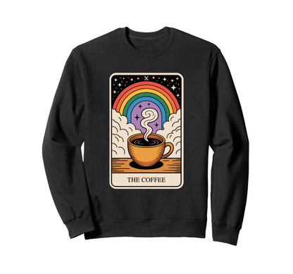 Coffee Tarot Card Rainbow Sweatshirt - Minimalist Print Men Women - T-Shirt, Sweatshirt, Hoodie