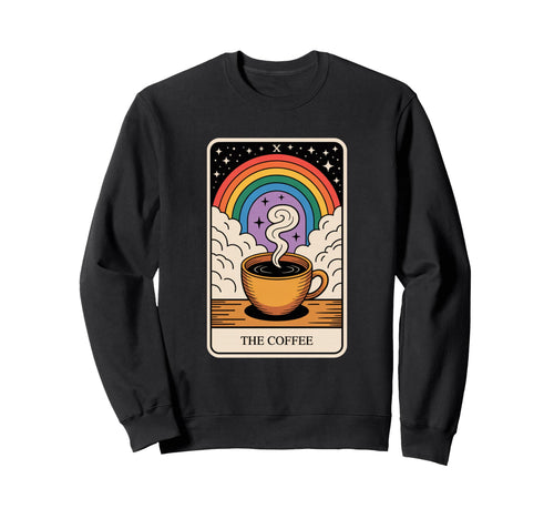 Coffee Tarot Card Rainbow Sweatshirt - Minimalist Print Men Women - T-Shirt, Sweatshirt, Hoodie
