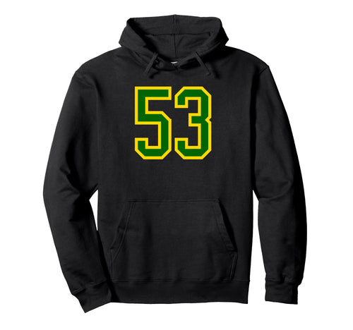 Green Yellow Sport Team Number 53 Hoodie - Graphic Print for Adults - T-Shirt, Sweatshirt, Hoodie