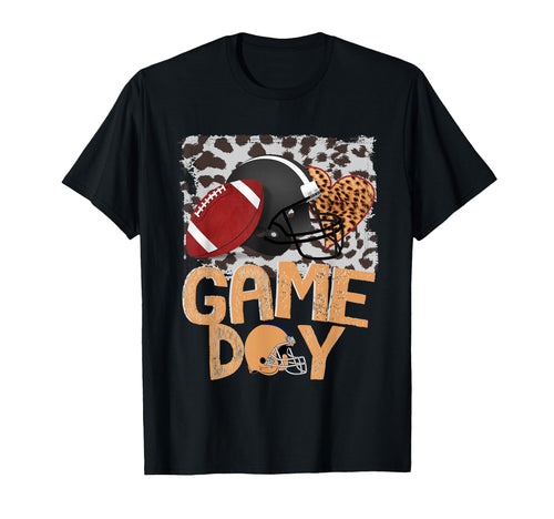 Bleached Game Day Leopard Football Helmet T-Shirt - Unique Graphic Unisex - T-Shirt, Sweatshirt, Hoodie