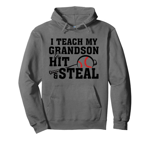 I Teach My Grandson To Hit And Hoodie - Fun Novelty Design for Adults - T-Shirt, Sweatshirt, Hoodie