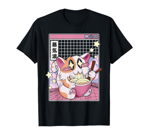 Cat Ramen Noodles Kawaii T-Shirt - Casual Everyday Wear for Adults - T-Shirt, Sweatshirt, Hoodie