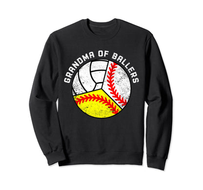 Grandma Ballers Funny Baseball Sweatshirt - Aesthetic Graphic for Adults - T-Shirt, Sweatshirt, Hoodie