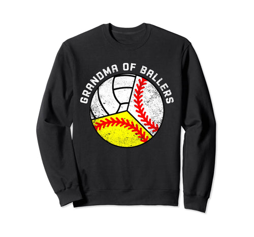 Grandma Ballers Funny Baseball Sweatshirt - Aesthetic Graphic for Adults - T-Shirt, Sweatshirt, Hoodie