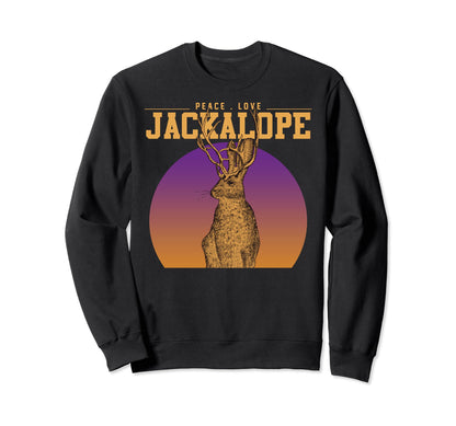 Jackrabbit Rabbit Peace Love Sweatshirt - Casual Everyday Wear Unisex - T-Shirt, Sweatshirt, Hoodie