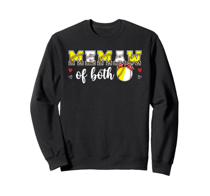 Memaw Both Leopard Softball Sweatshirt - Streetwear Style for Adults - T-Shirt, Sweatshirt, Hoodie