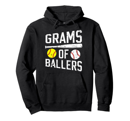Grams Ballers Proud Baseball Softball Hoodie - Custom Art Print Unisex - T-Shirt, Sweatshirt, Hoodie