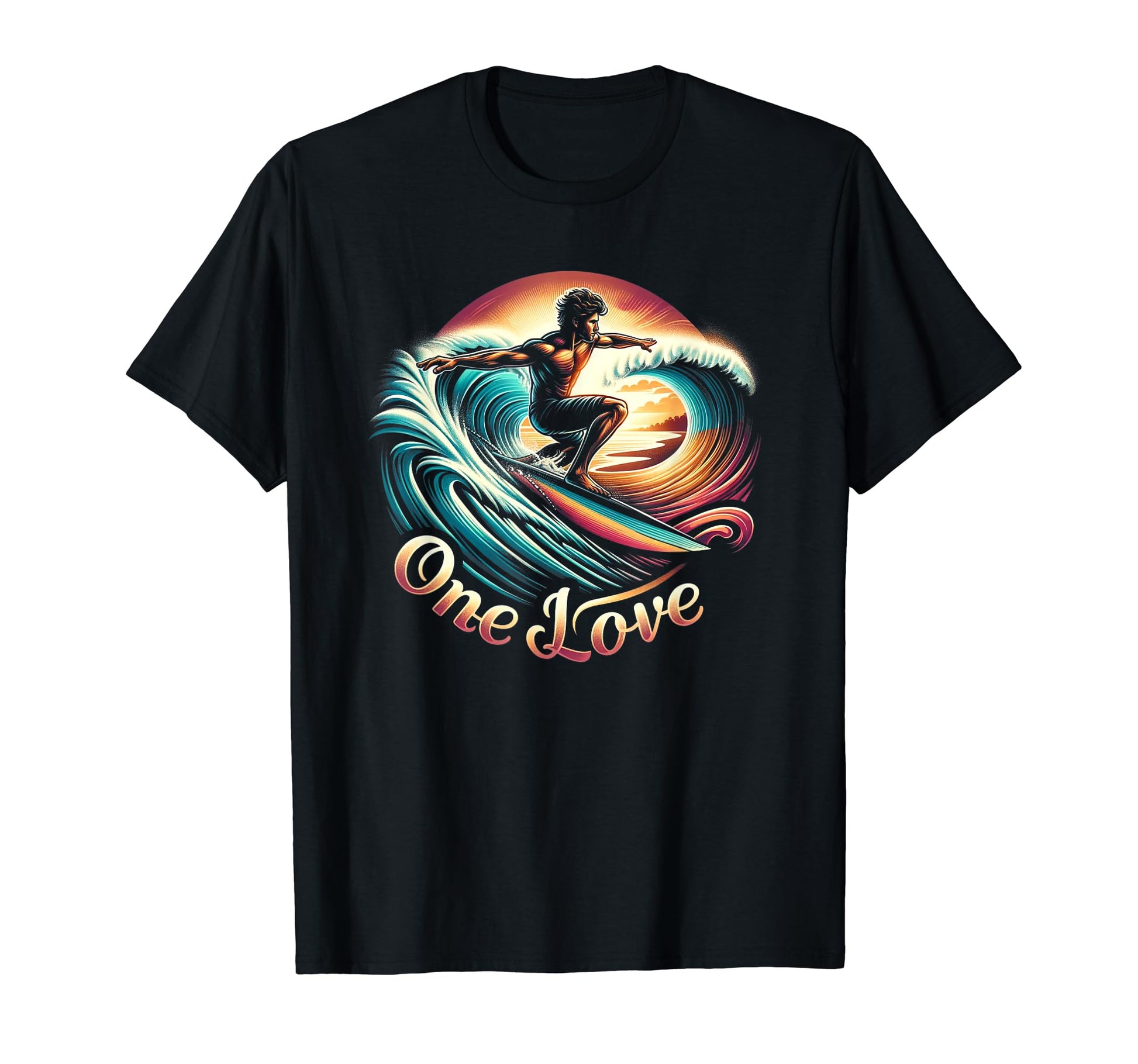 Surfer Vaporwave Aesthetic Beach T-Shirt - Novelty Apparel for Adults - T-Shirt, Sweatshirt, Hoodie