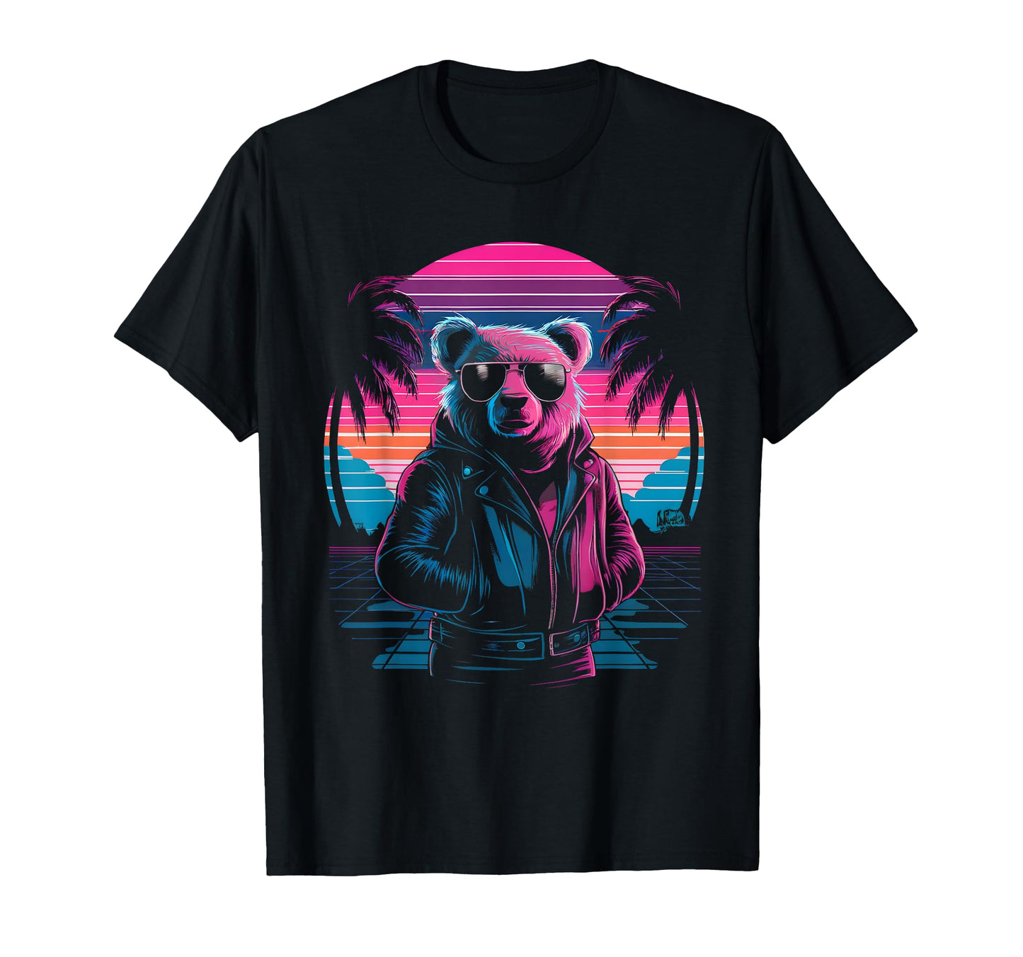 Vaporwave Rizzly Bear Synthwave T-Shirt - Aesthetic Graphic Unisex - T-Shirt, Sweatshirt, Hoodie