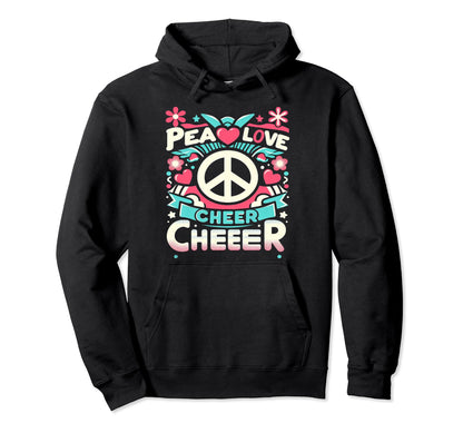 Peace Love Cheer Support Hoodie - Graphic Print for Adults - T-Shirt, Sweatshirt, Hoodie