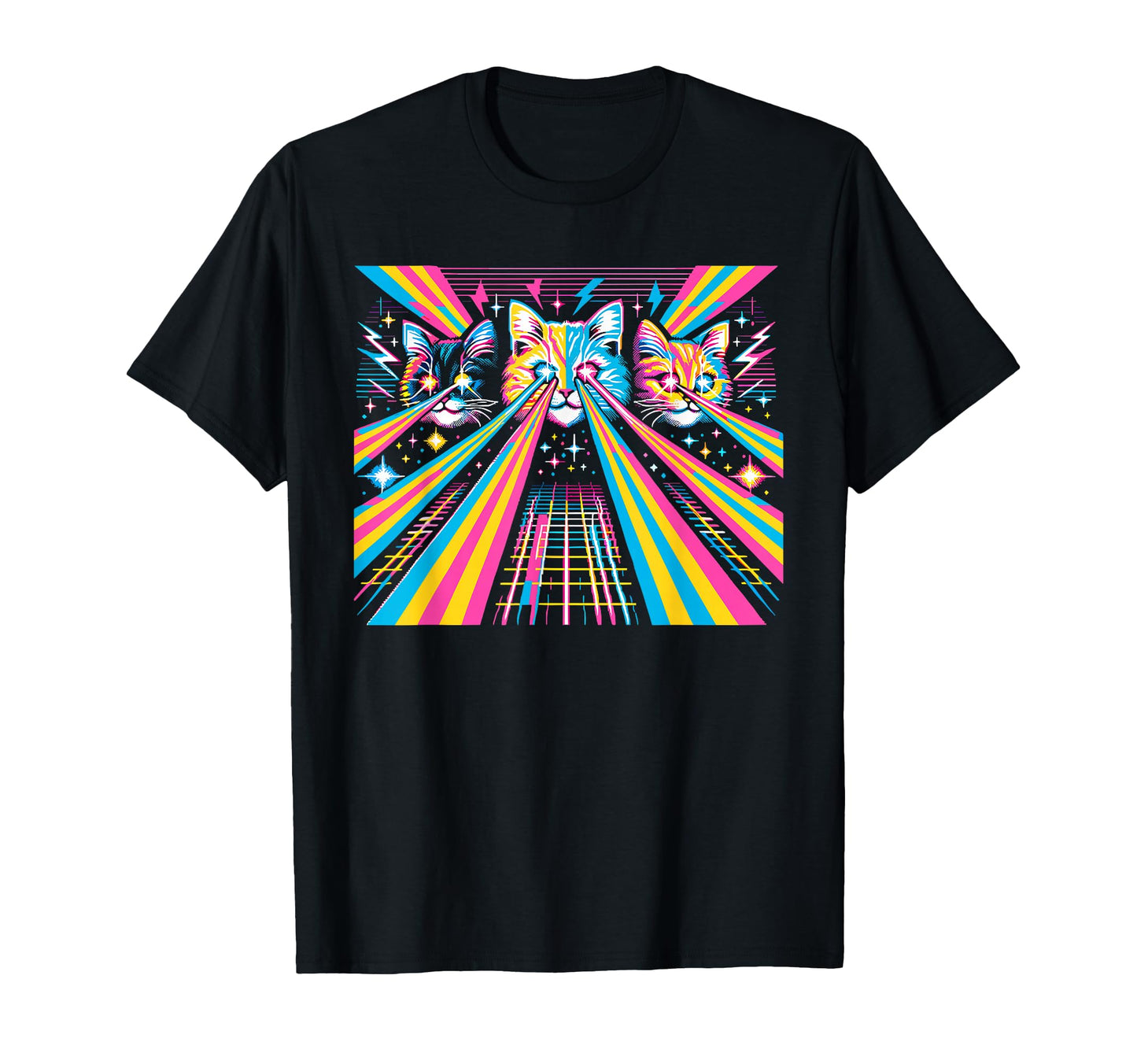 Vaporwave Aesthetic Laser Eyes Space T-Shirt - Minimalist Print for Adults - T-Shirt, Sweatshirt, Hoodie