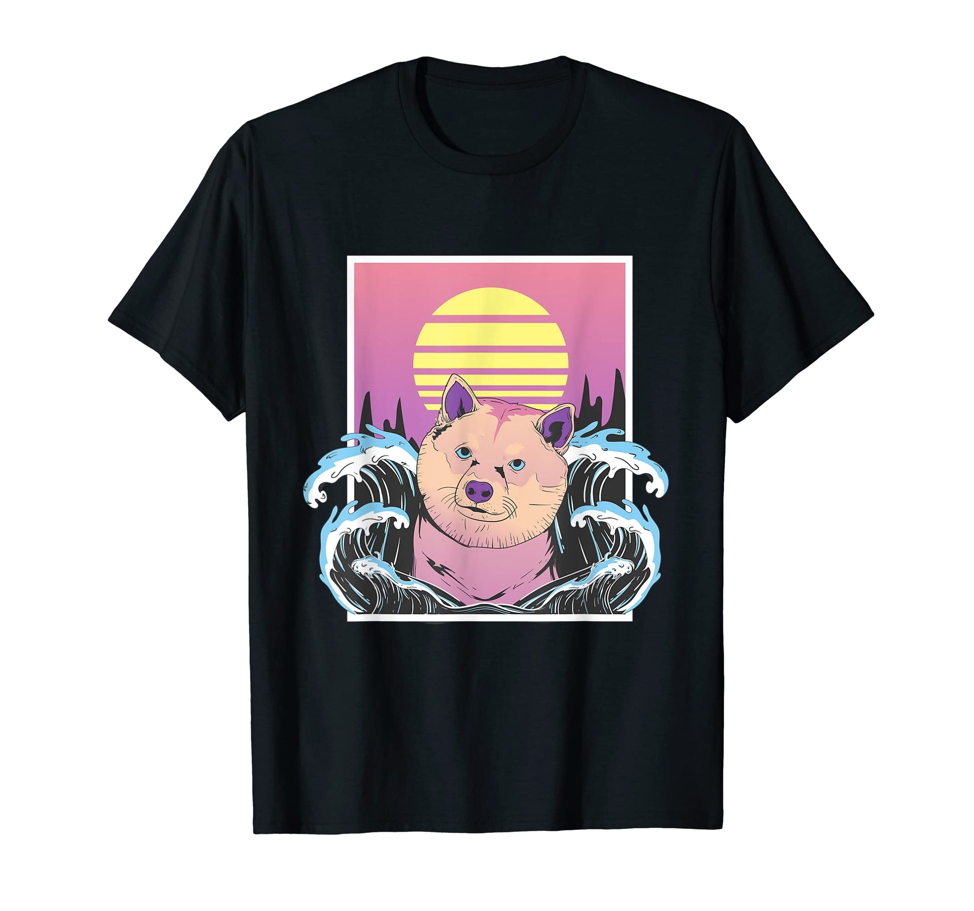 Shiba Inu Dog Soft Vaporwave T-Shirt - Casual Everyday Wear Men Women - T-Shirt, Sweatshirt, Hoodie