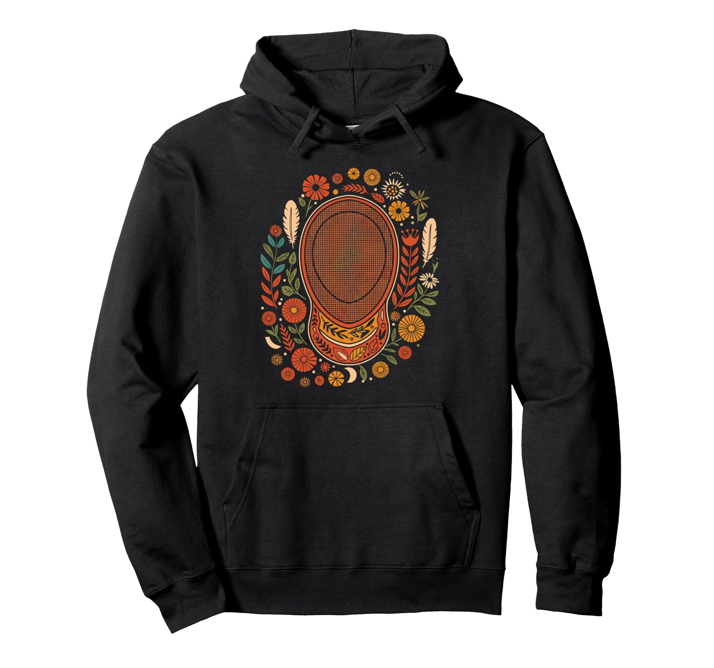 Boho Floral Fencing Mask Botanical Hoodie - Aesthetic Graphic for Adults - T-Shirt, Sweatshirt, Hoodie