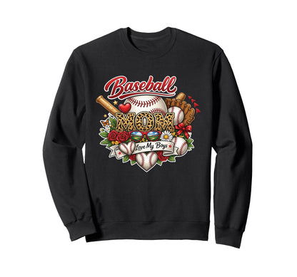 Trendy Baseball Mom Love My Bat Balls Sweatshirt - Minimalist Print Unisex - T-Shirt, Sweatshirt, Hoodie