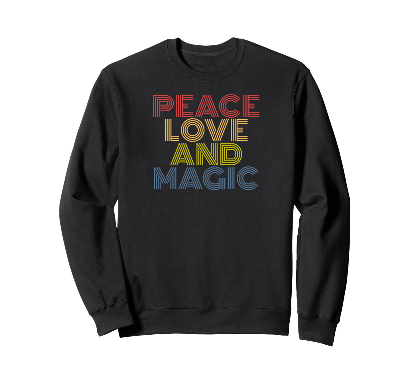 Peace Love And Magic 70S Sweatshirt - Unique Graphic for Adults - T-Shirt, Sweatshirt, Hoodie